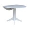 International Concepts Round 42, Round dual drop Leaf Pedestal Table, 30.3  inH, White, 42 W, 42 L, 30.3 in H, Wood, White K08-42DPT-27B - alternate 2